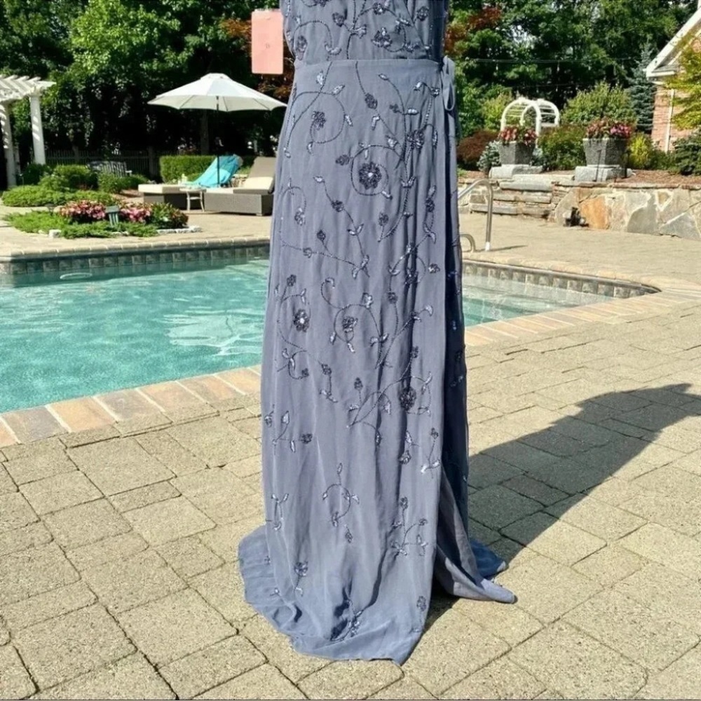 NWT Anthropologie BHLDN Plymouth Formal Beaded Maxi Wrap Dress 12 - Picture 8 of 10